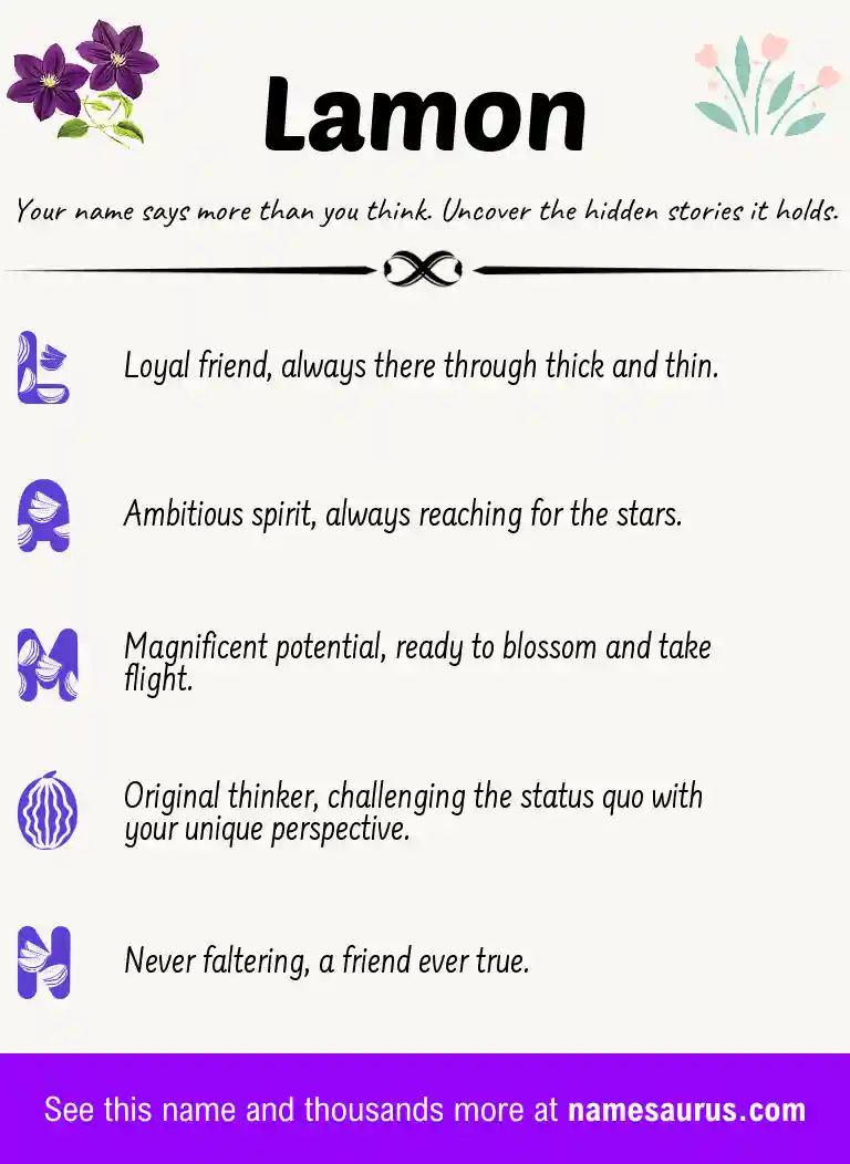 Acrostic poem about Lamon.