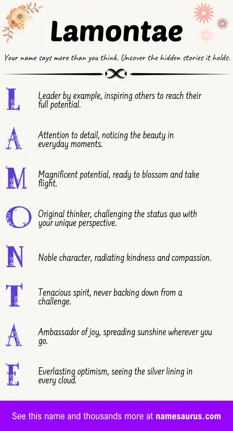 Acrostic poem about Lamontae.