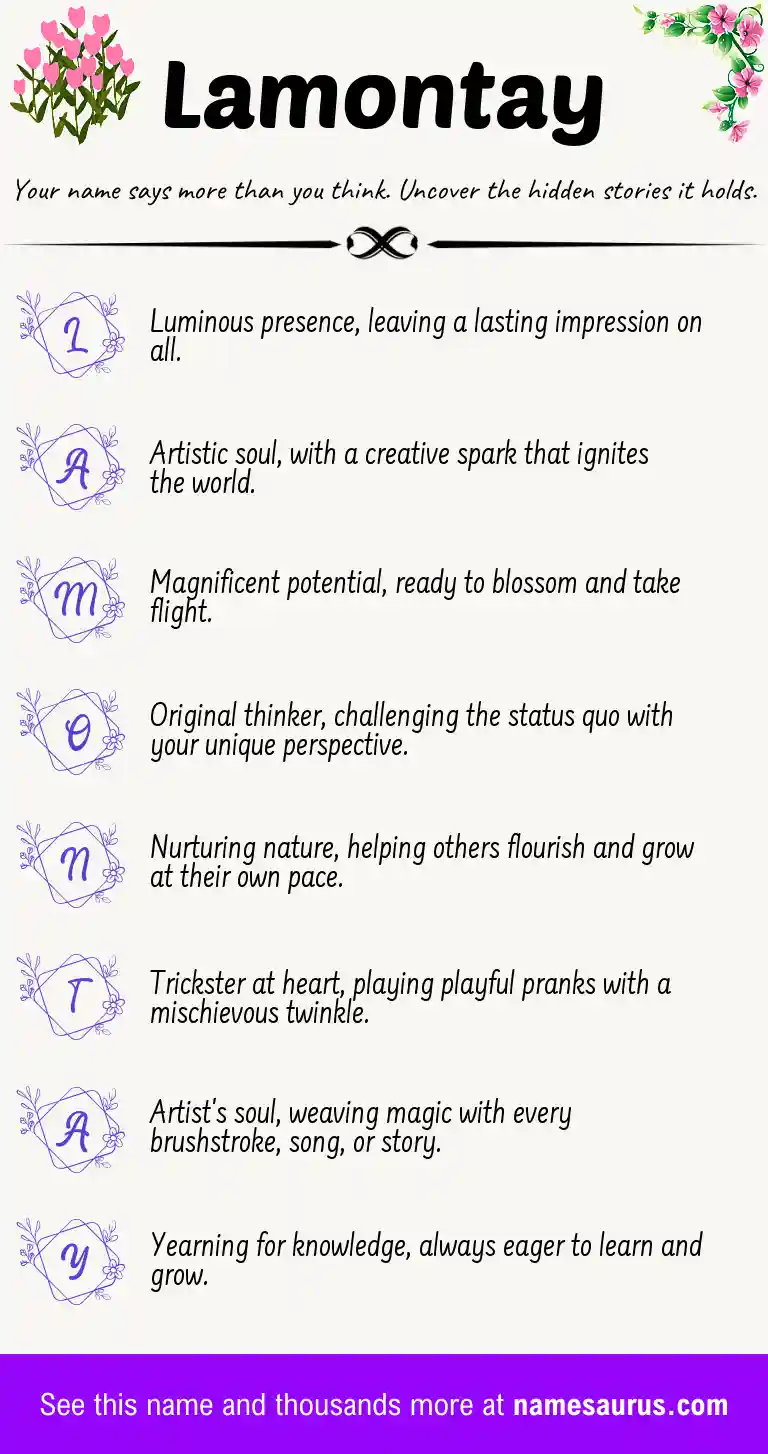 Acrostic poem about Lamontay.