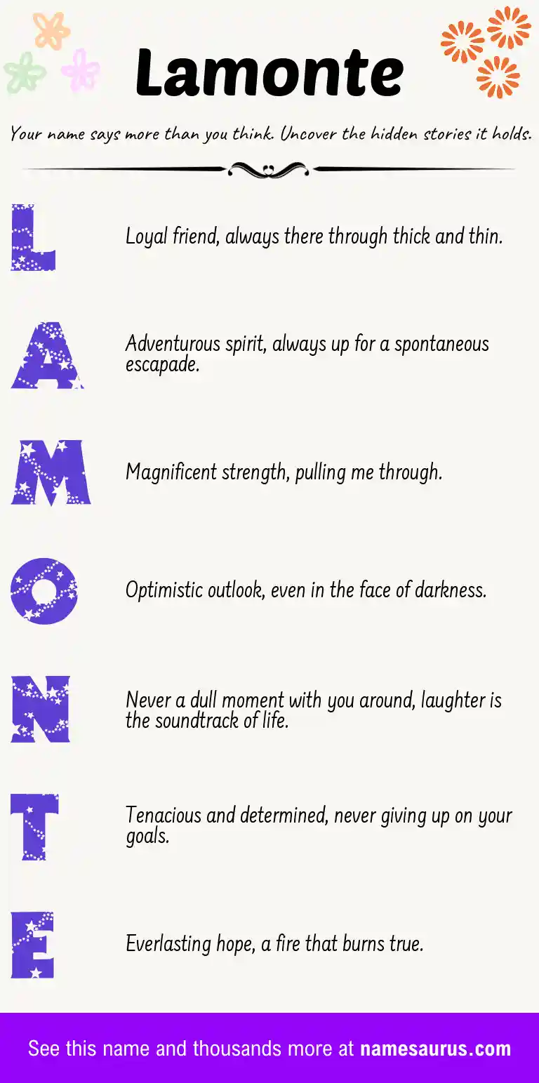 Acrostic poem about Lamonte.