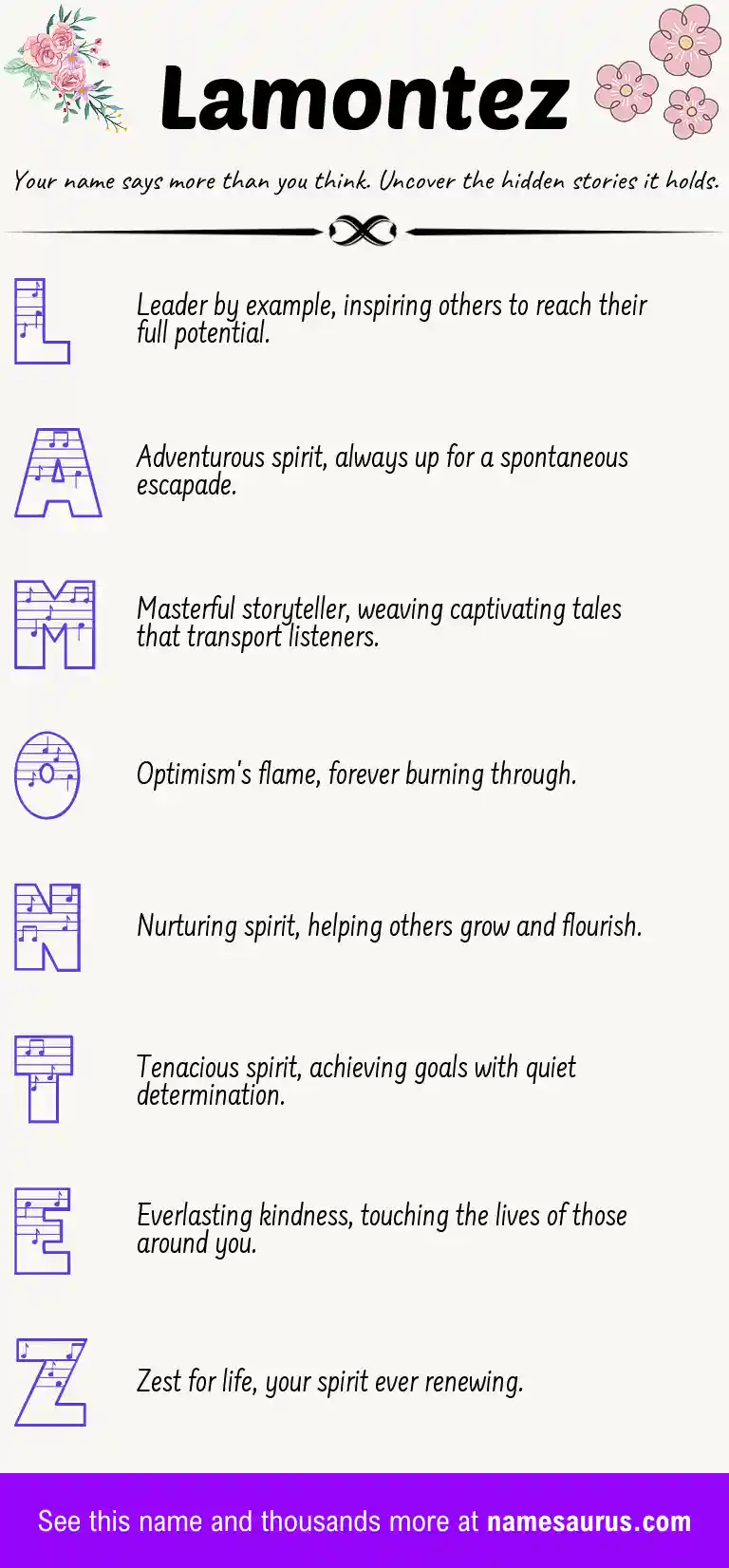 Acrostic poem about Lamontez.