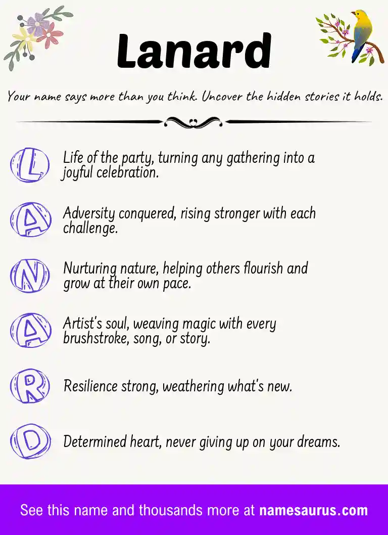 Acrostic poem about Lanard.