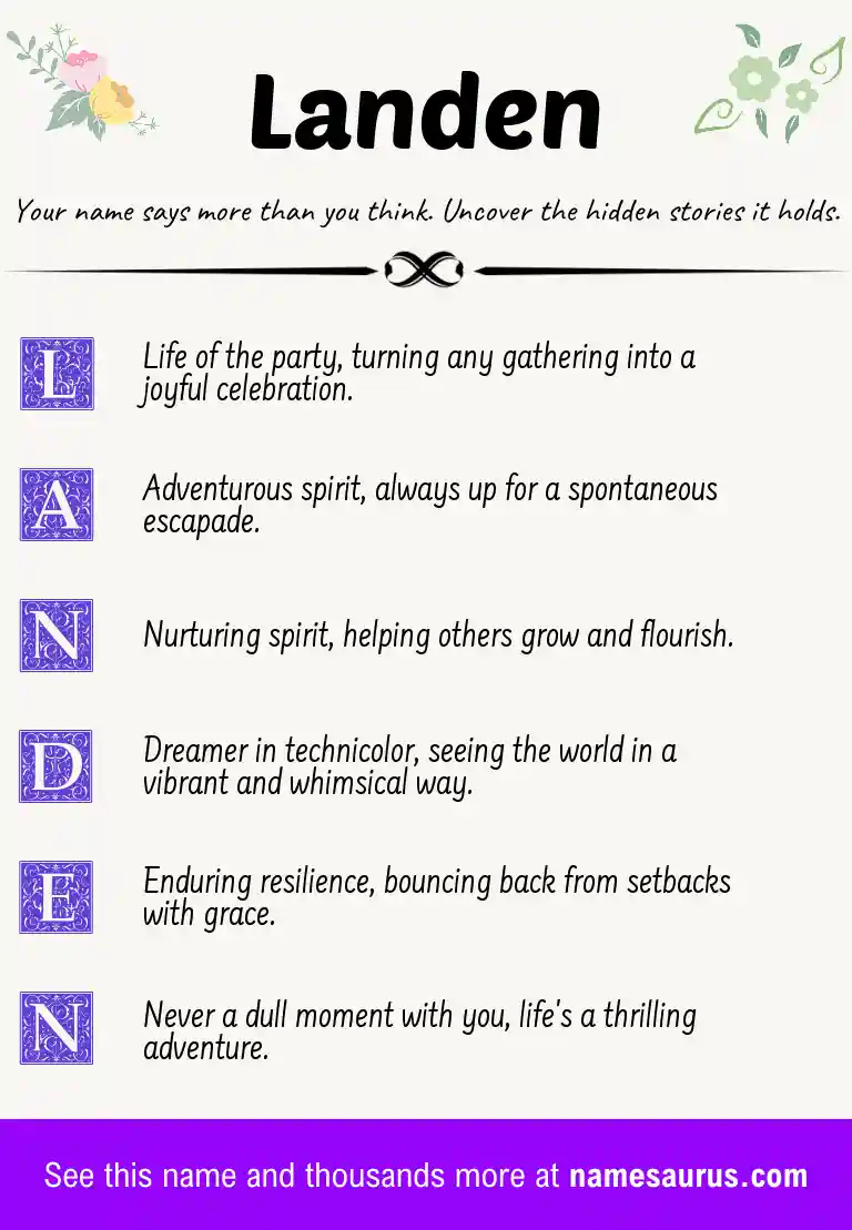 Acrostic poem about Landen.
