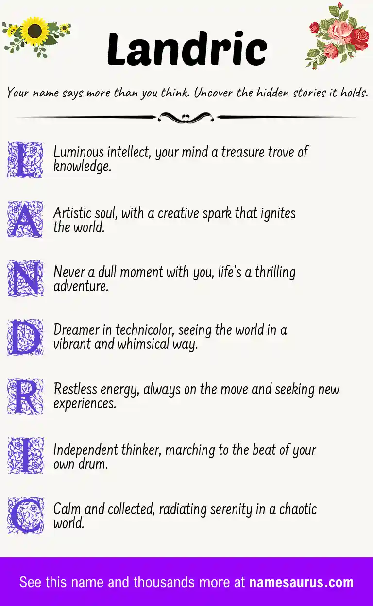 Acrostic poem about Landric.