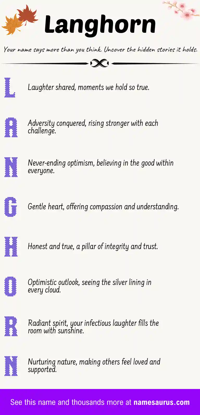 Acrostic poem about Langhorn.