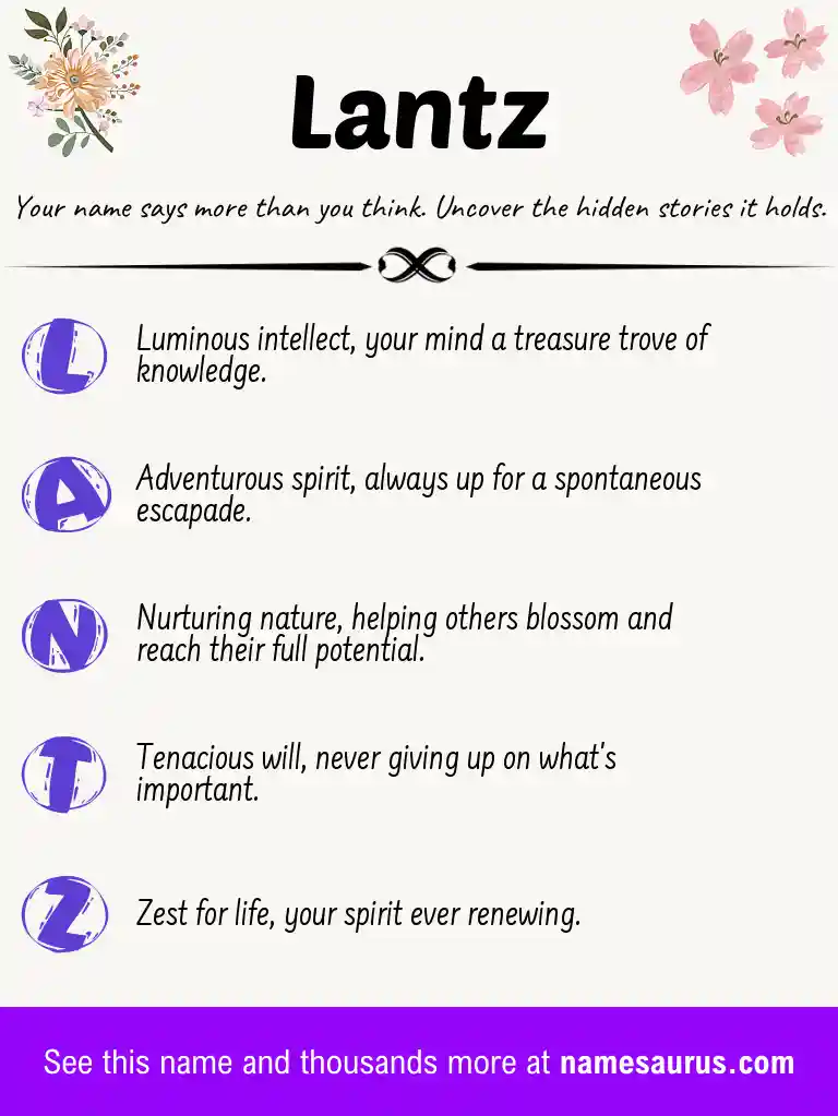 Acrostic poem about Lantz.