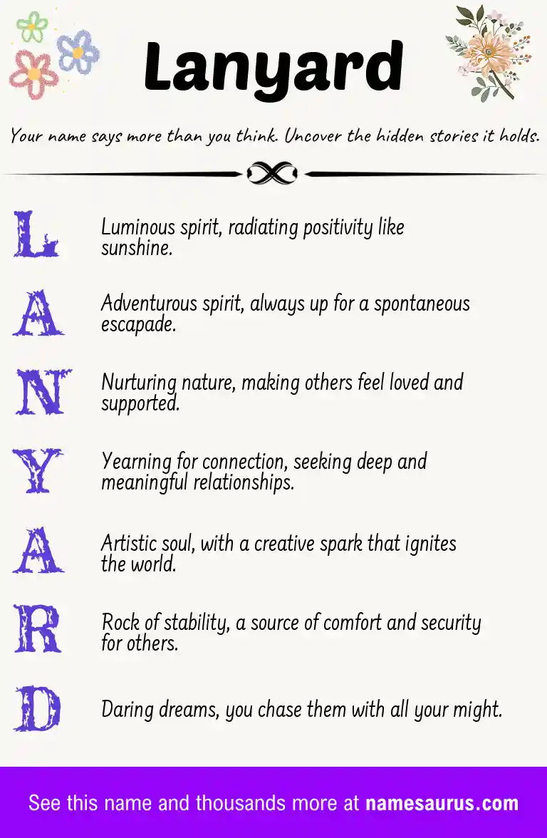 Acrostic poem about Lanyard.