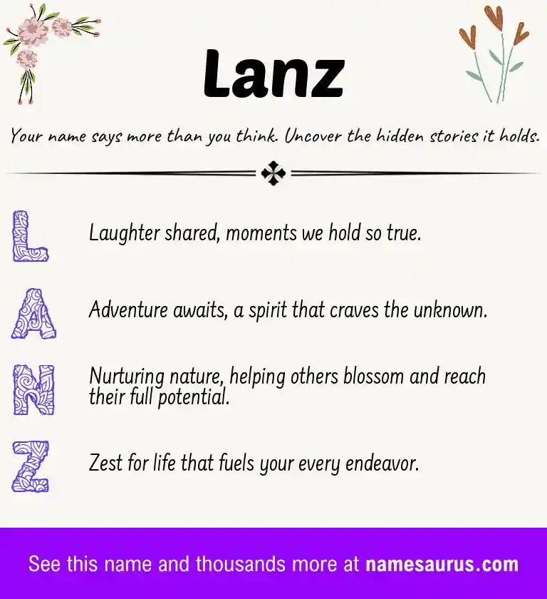Acrostic poem about Lanz.