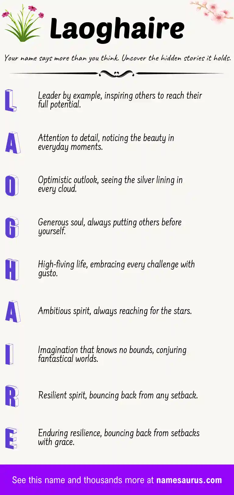 Acrostic poem about Laoghaire.