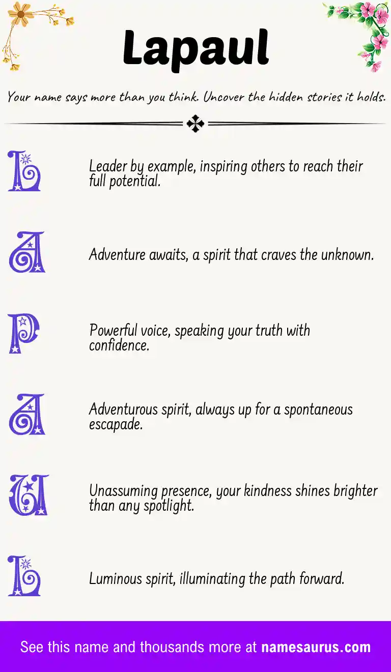 Acrostic poem about Lapaul.