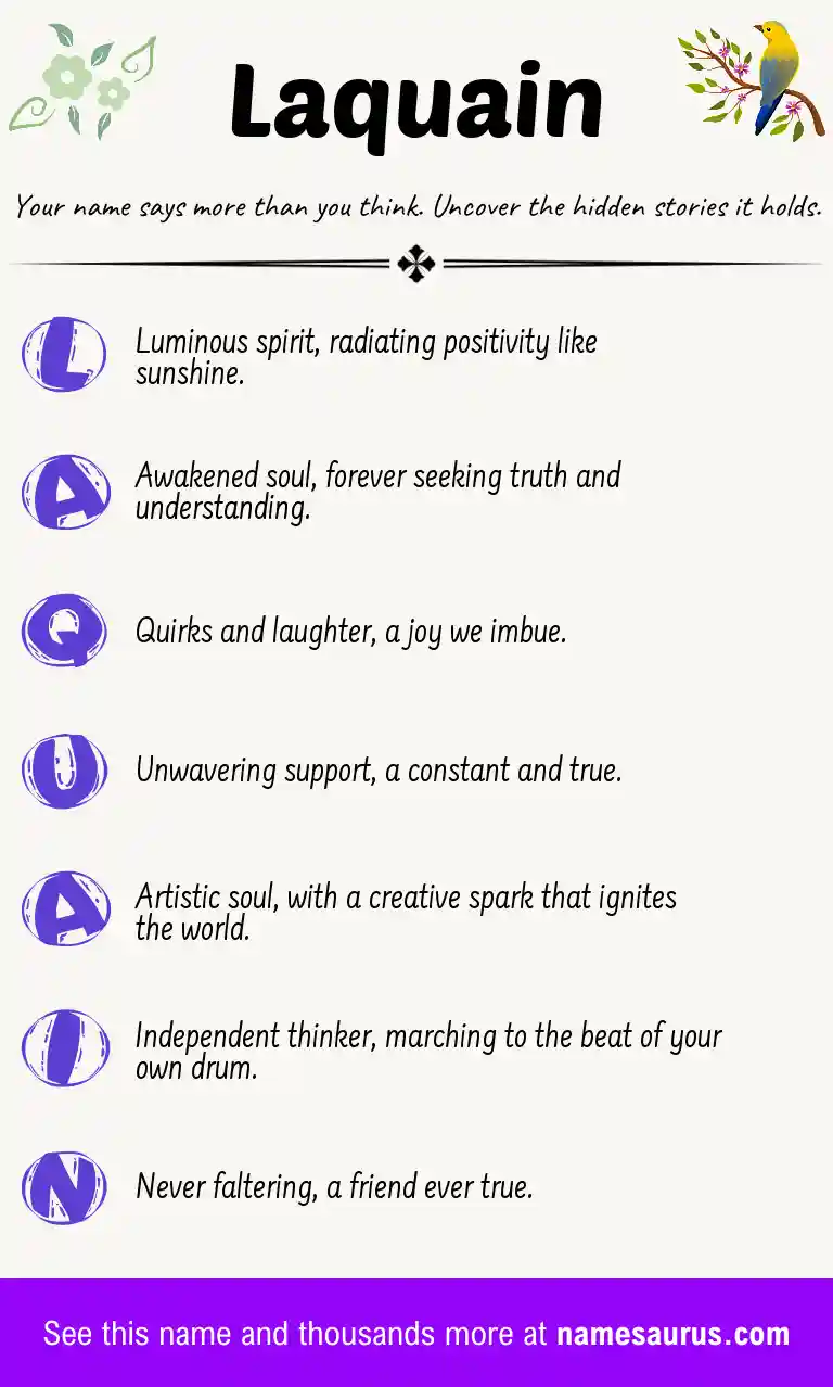 Acrostic poem about Laquain.