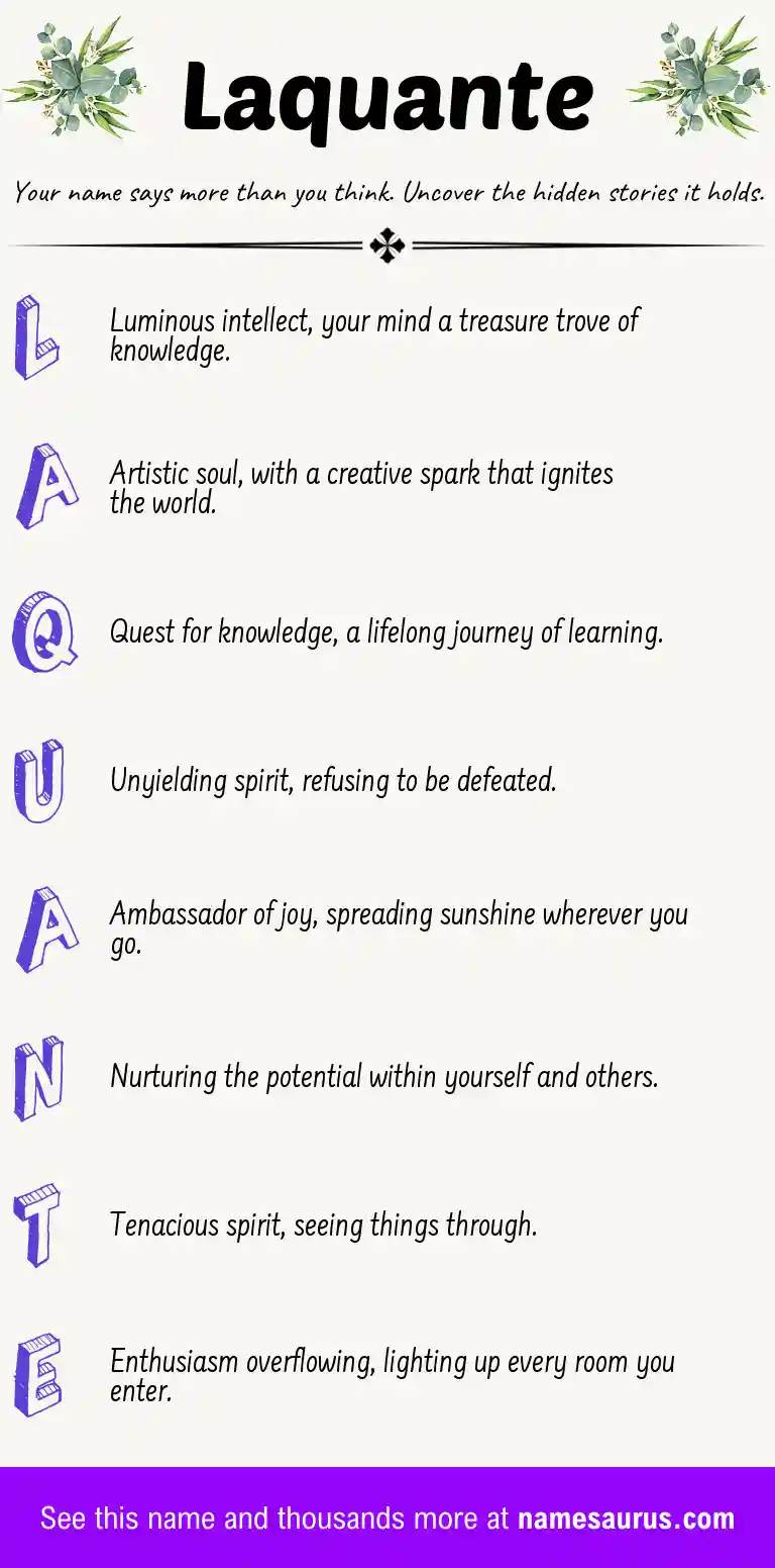 Acrostic poem about Laquante.