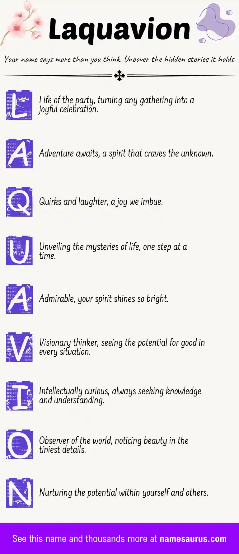Acrostic poem about Laquavion.