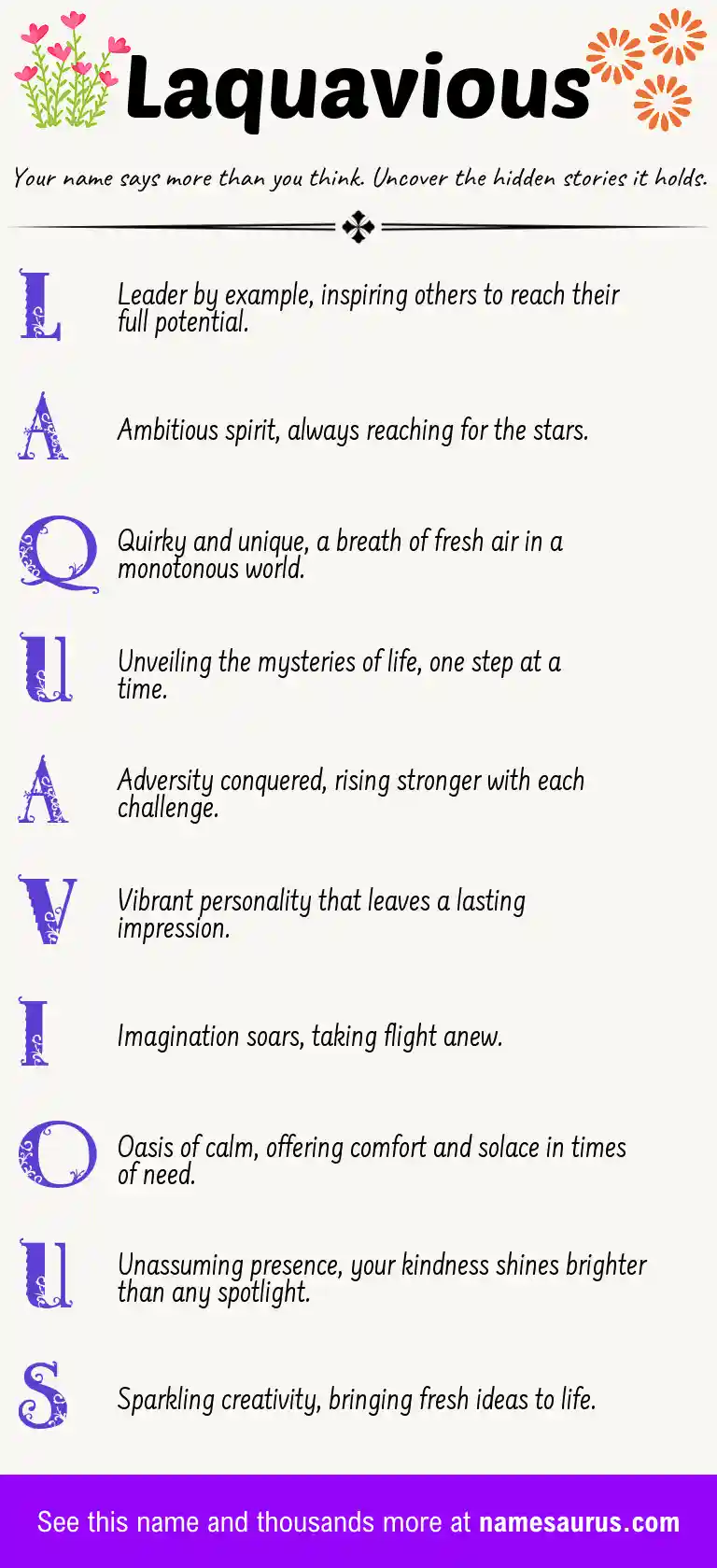 Acrostic poem about Laquavious.