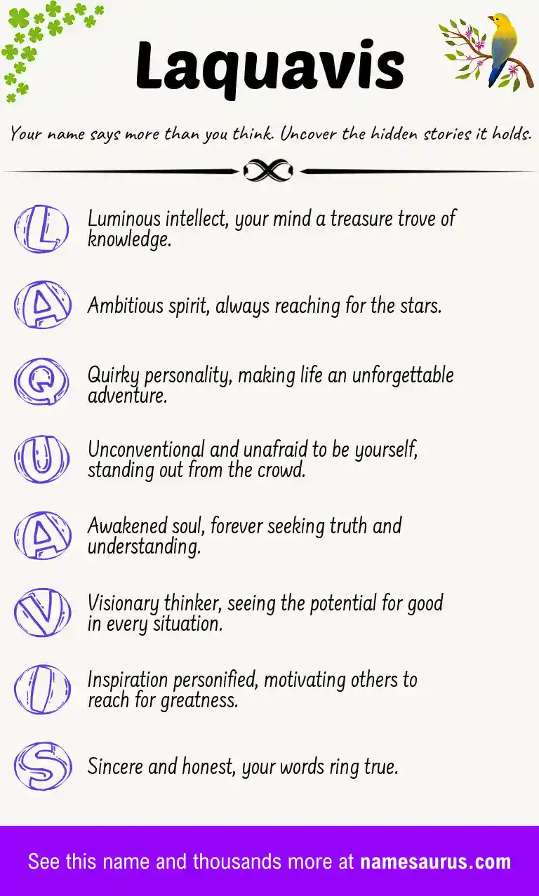 Acrostic poem about Laquavis.