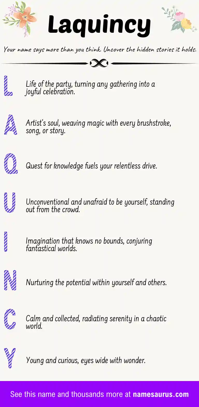Acrostic poem about Laquincy.
