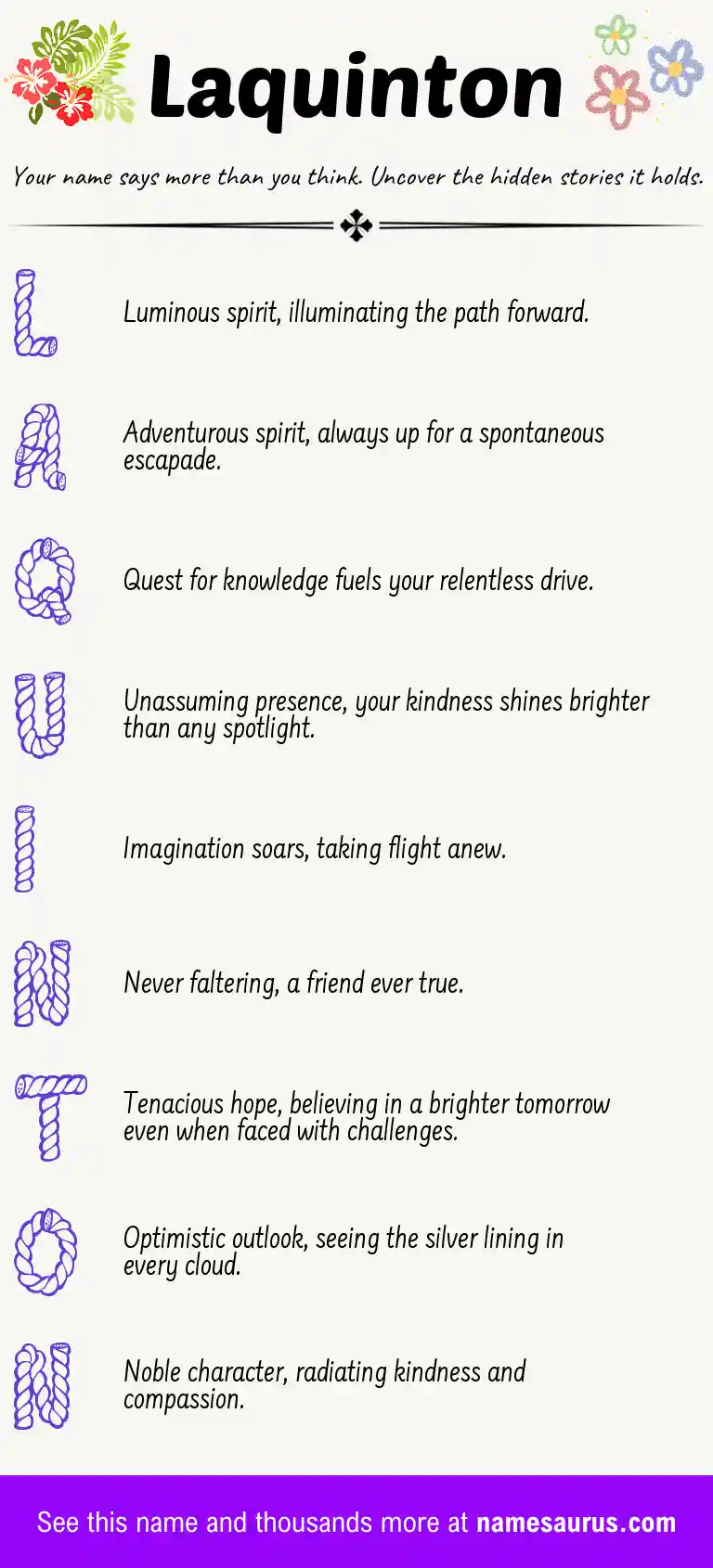 Acrostic poem about Laquinton.