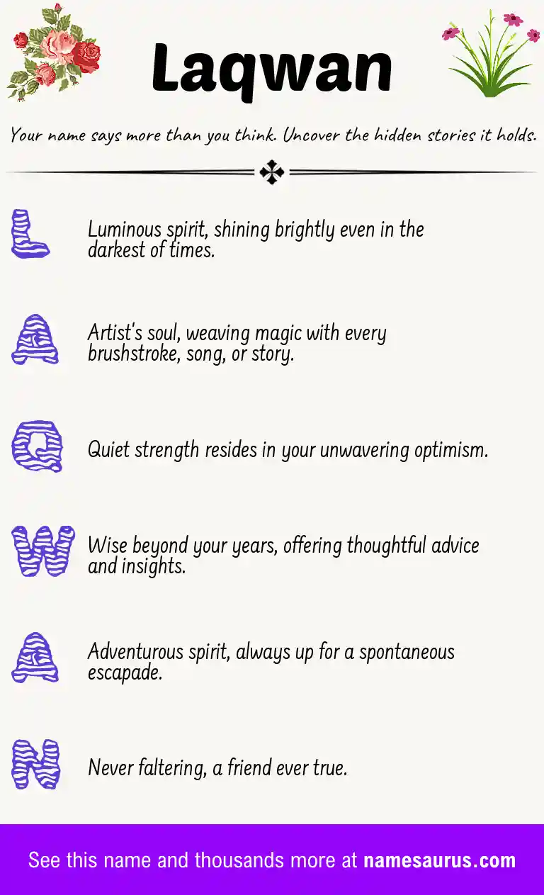 Acrostic poem about Laqwan.