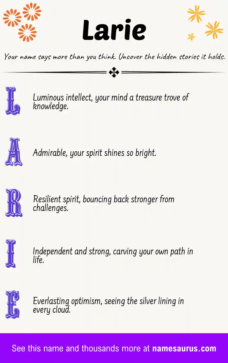 Acrostic poem about Larie.
