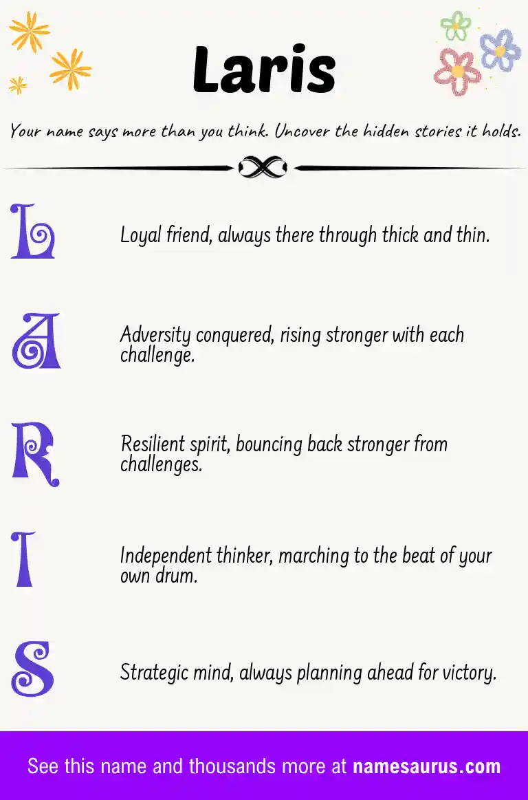 Acrostic poem about Laris.
