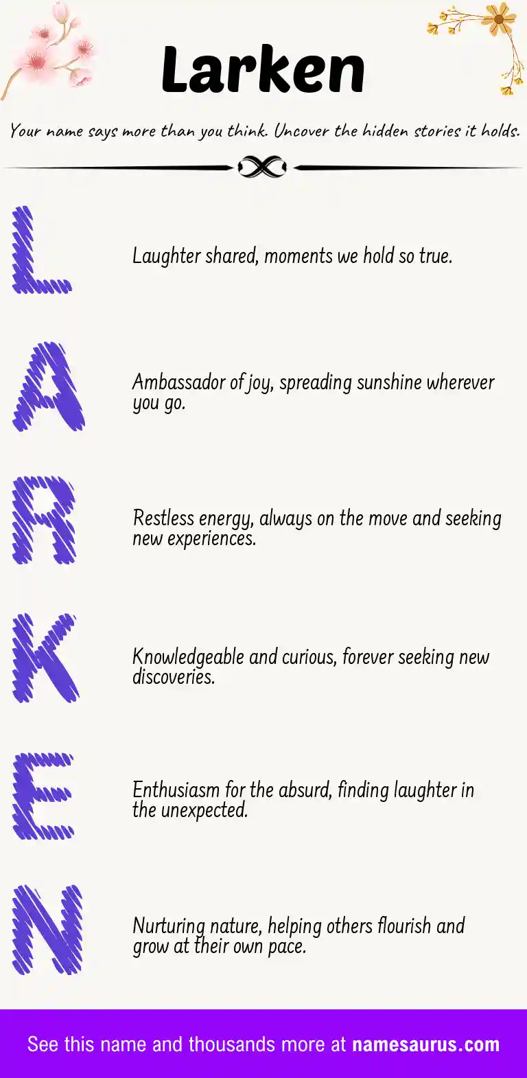 Acrostic poem about Larken.