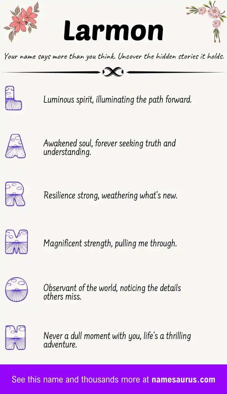 Acrostic poem about Larmon.