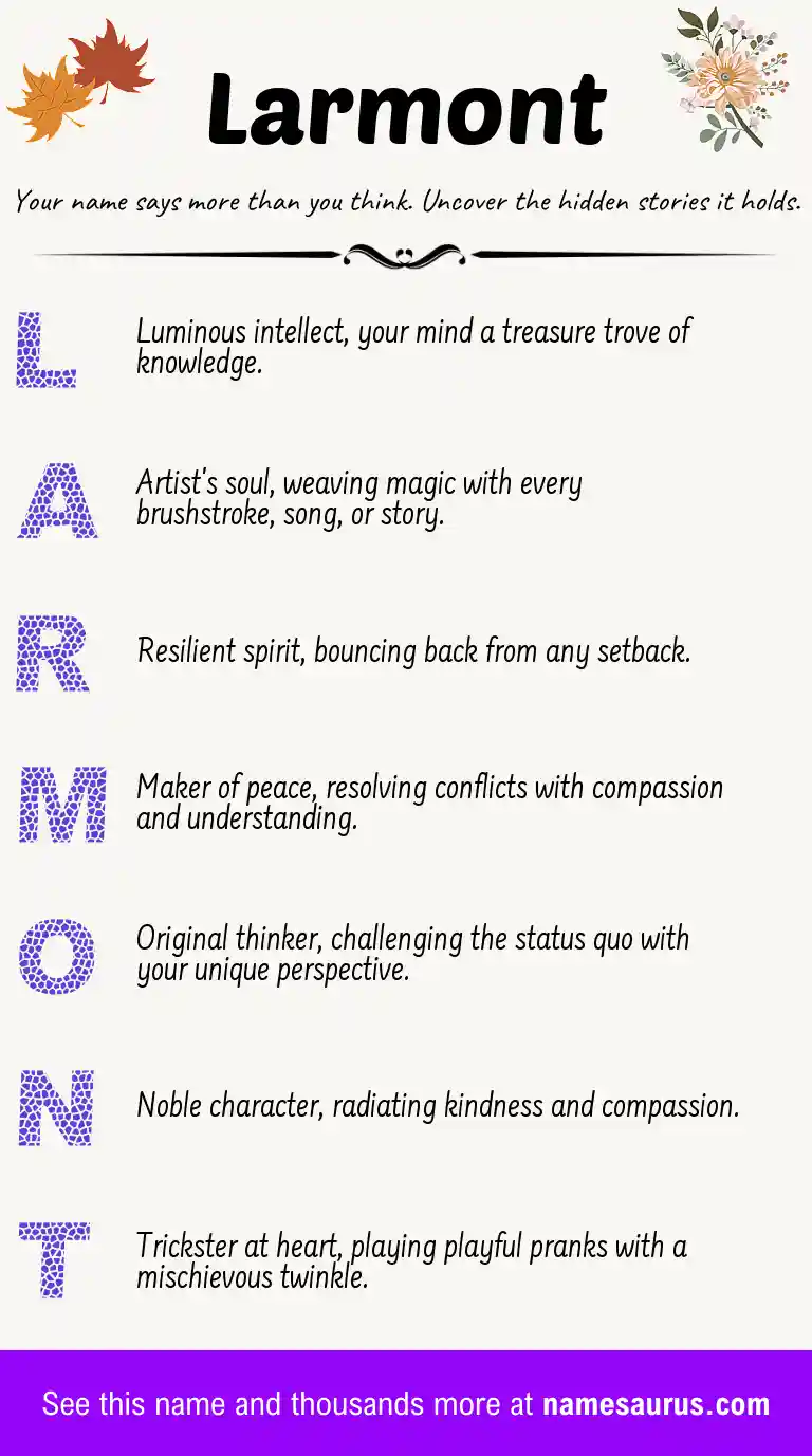Acrostic poem about Larmont.