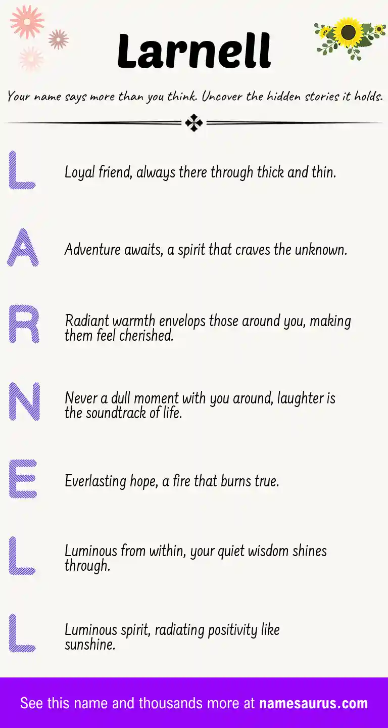 Acrostic poem about Larnell.