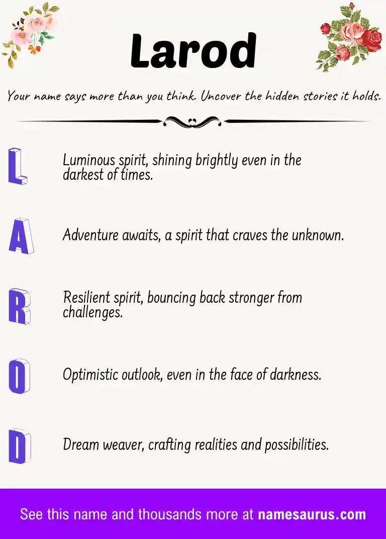 Acrostic poem about Larod.