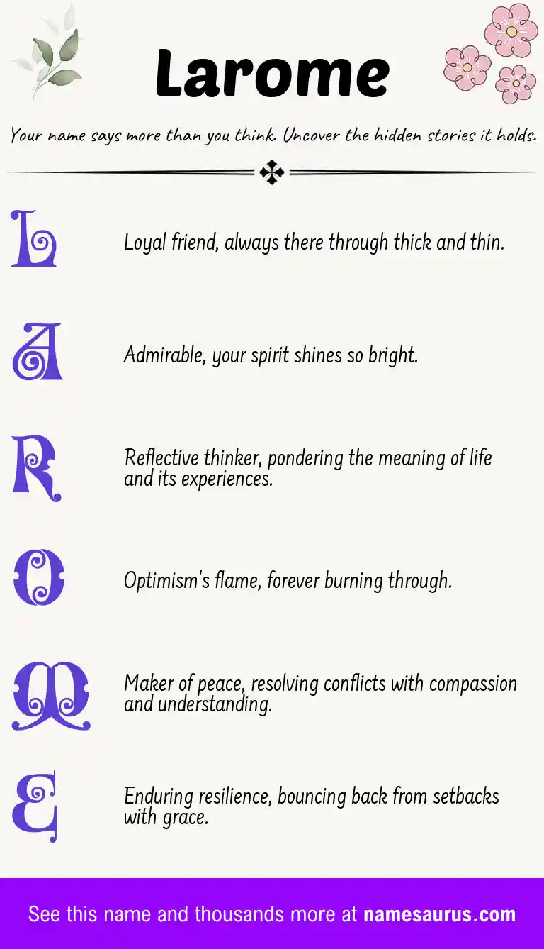Acrostic poem about Larome.
