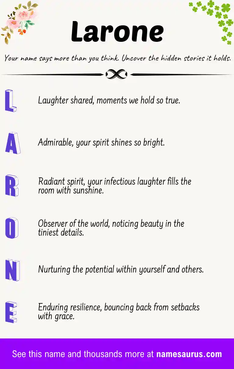 Acrostic poem about Larone.