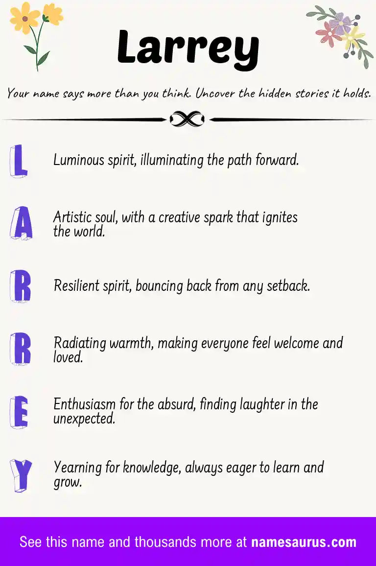Acrostic poem about Larrey.
