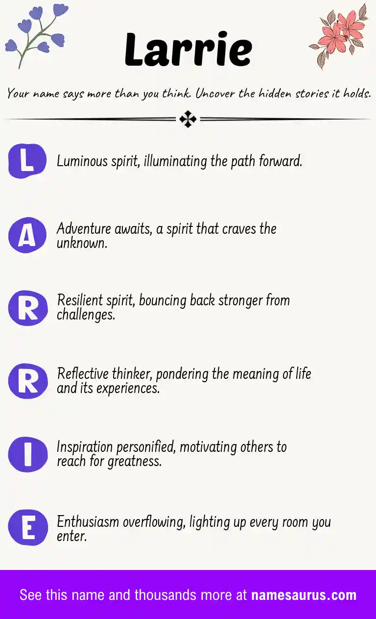 Acrostic poem about Larrie.
