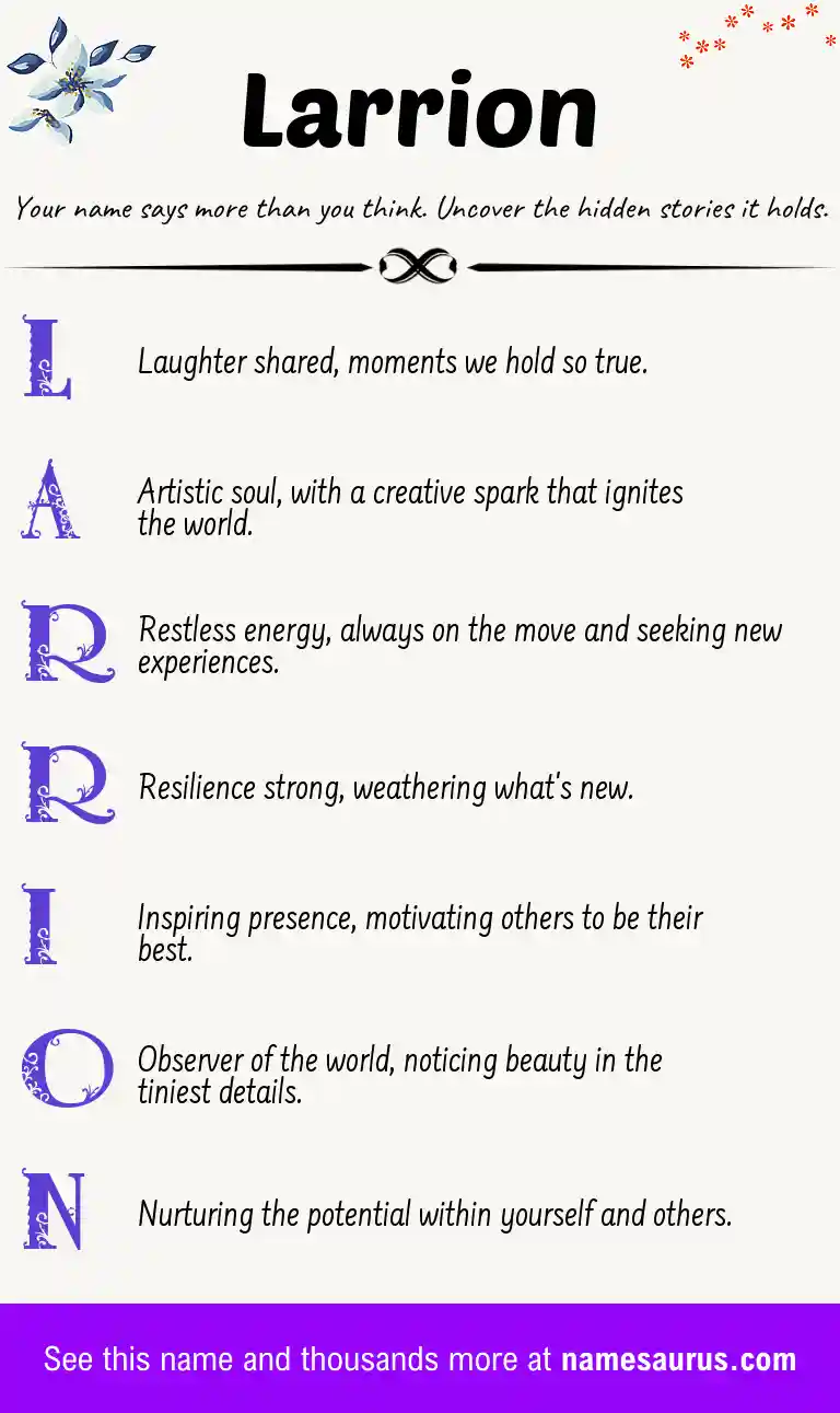 Acrostic poem about Larrion.
