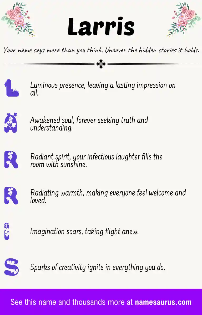 Acrostic poem about Larris.