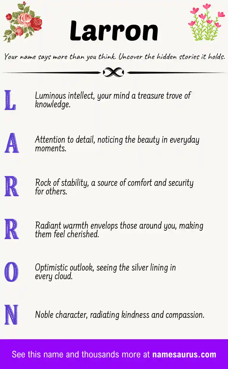 Acrostic poem about Larron.
