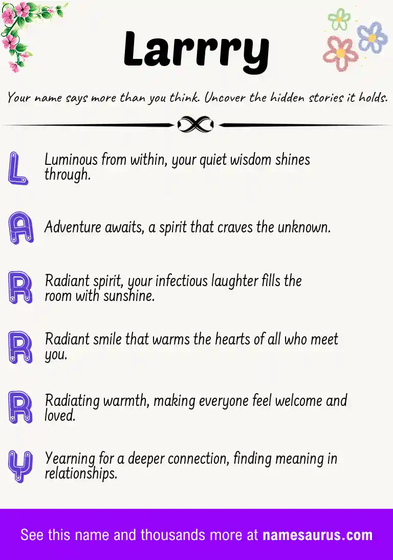 Acrostic poem about Larrry.