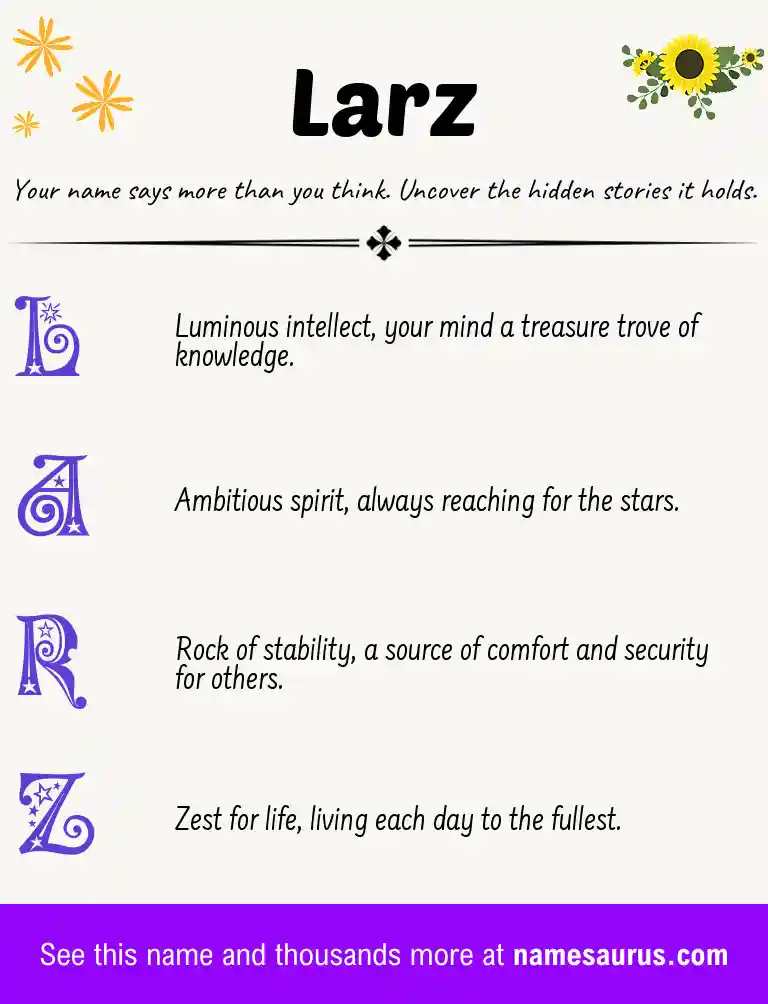 Acrostic poem about Larz.