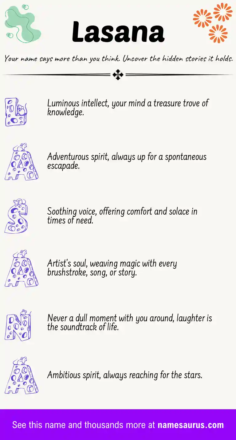 Acrostic poem about Lasana.