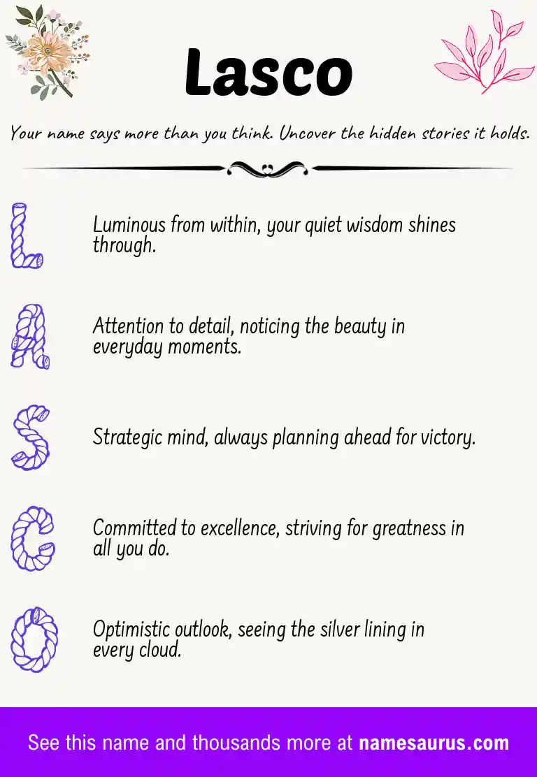 Acrostic poem about Lasco.