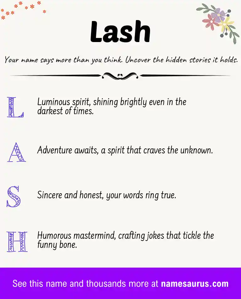 Acrostic poem about Lash.