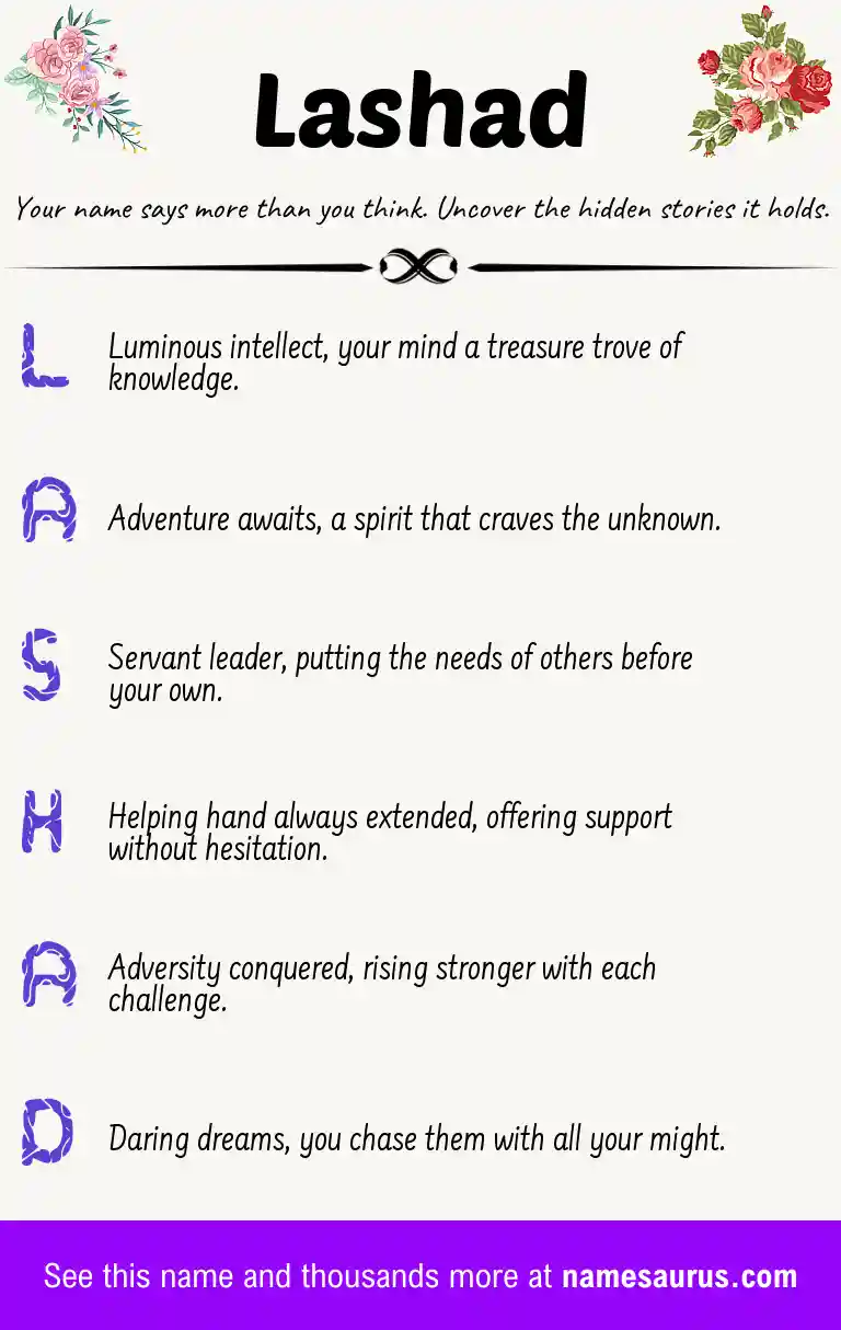Acrostic poem about Lashad.