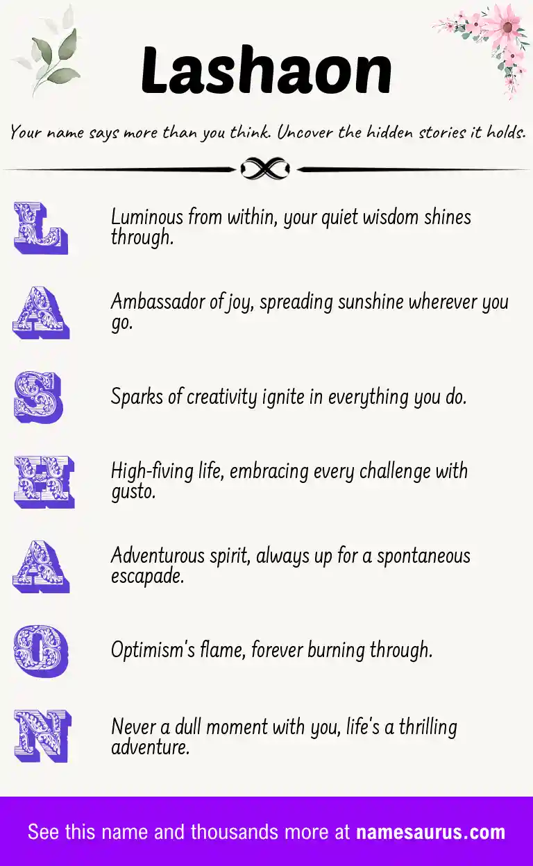 Acrostic poem about Lashaon.