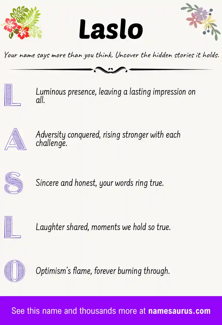 Acrostic poem about Laslo.
