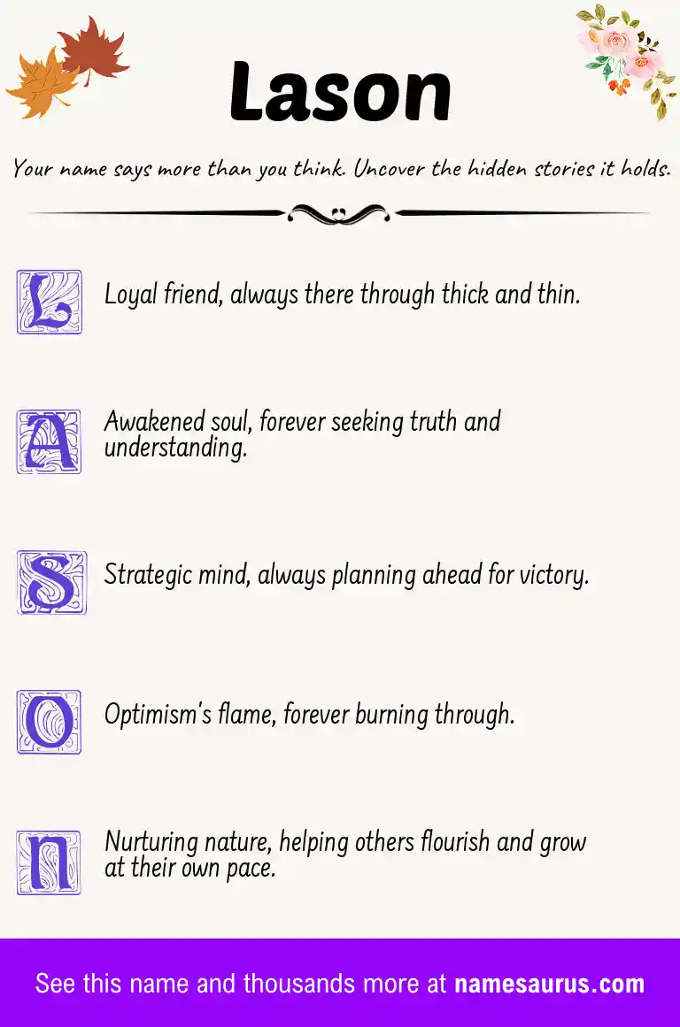 Acrostic poem about Lason.