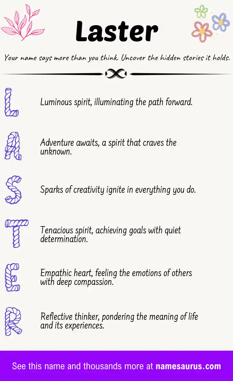 Acrostic poem about Laster.