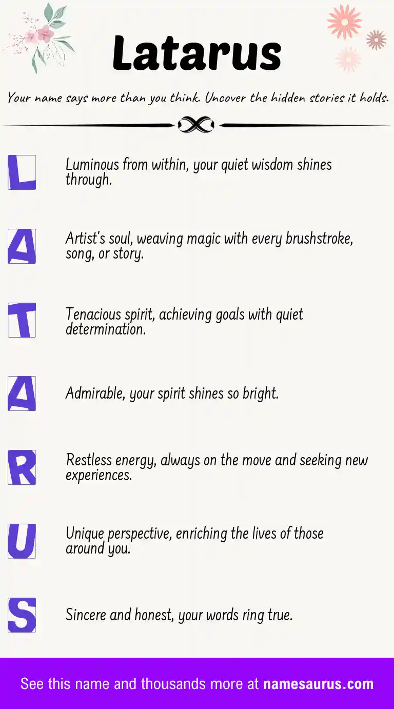 Acrostic poem about Latarus.