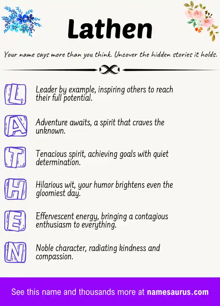 Acrostic poem about Lathen.