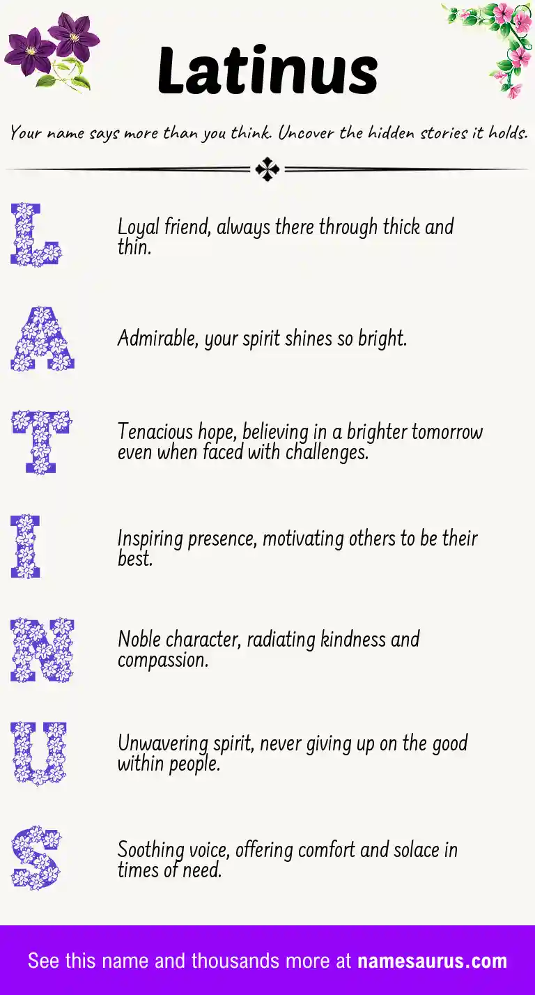 Acrostic poem about Latinus.