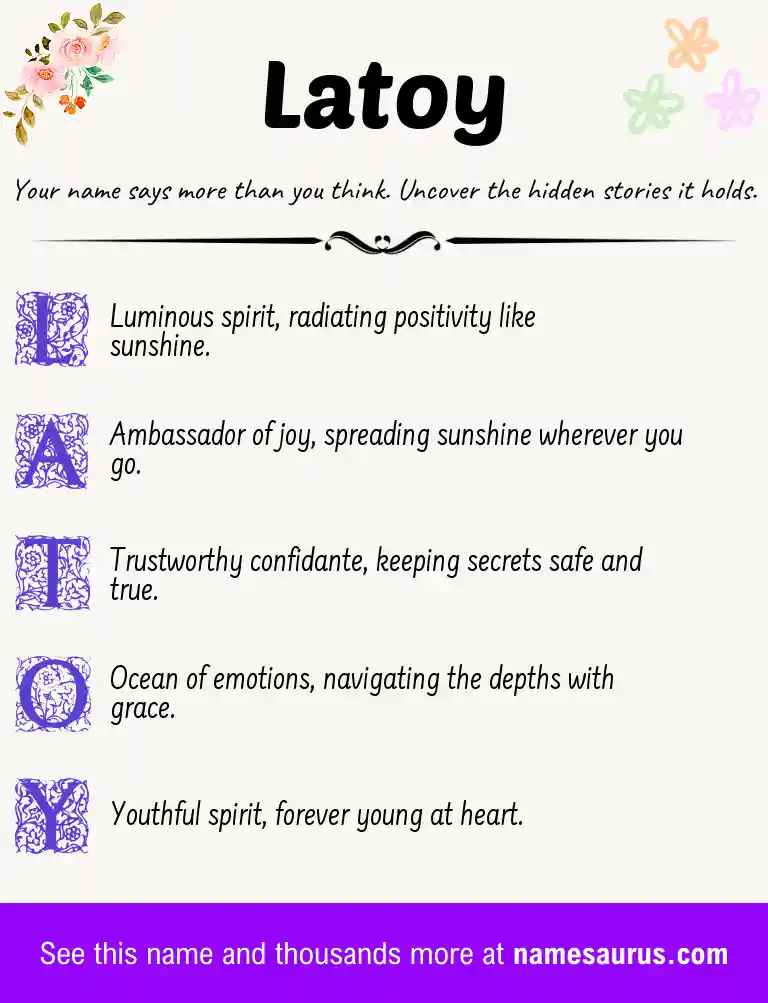 Acrostic poem about Latoy.